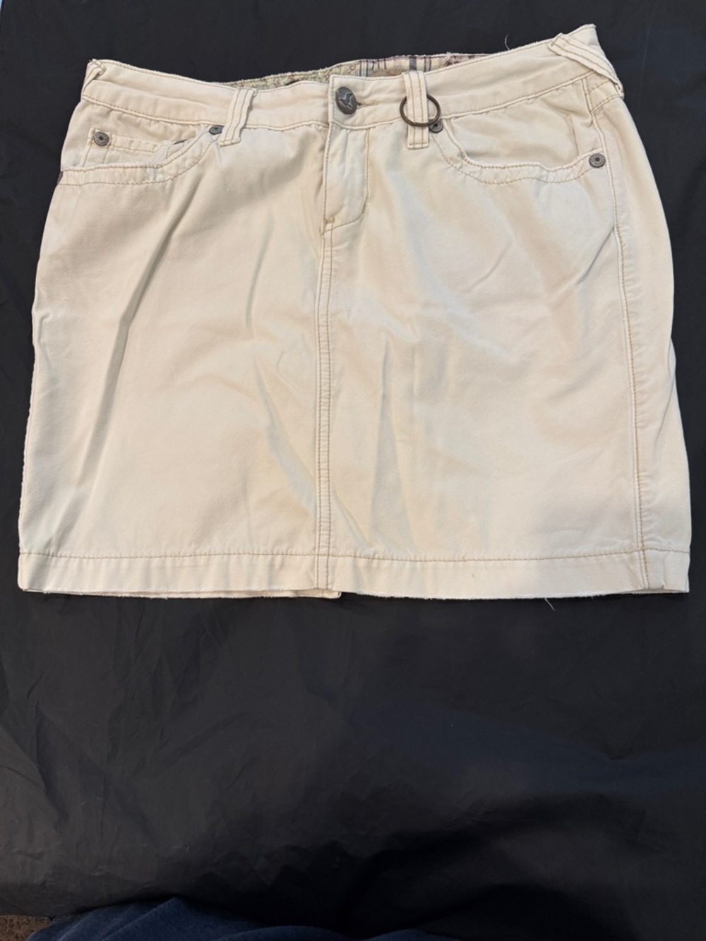 Free People Cream Mini Skirt with Belt Loop Detail